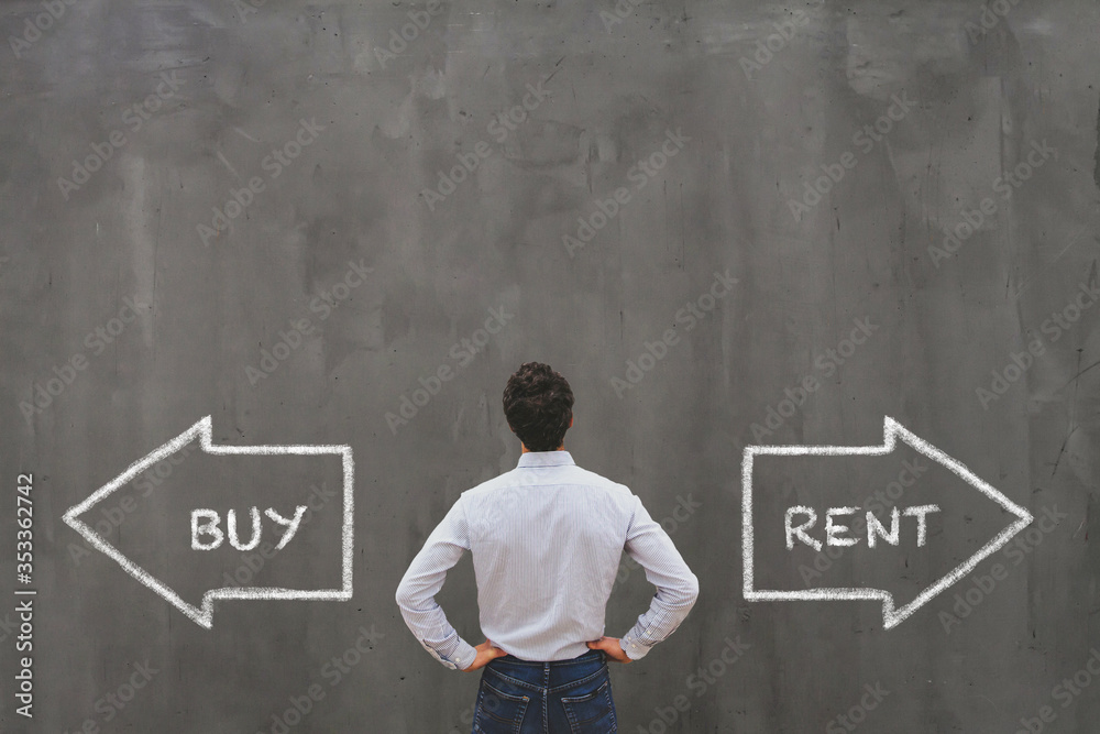© Song_about_summer - buy or rent choice, real estate concept, businessman making decision © Song_about_summer - buy or rent choice, real estate concept, businessman making decision