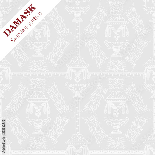 Vector Damask seamless ornament for wallpaper or fabric