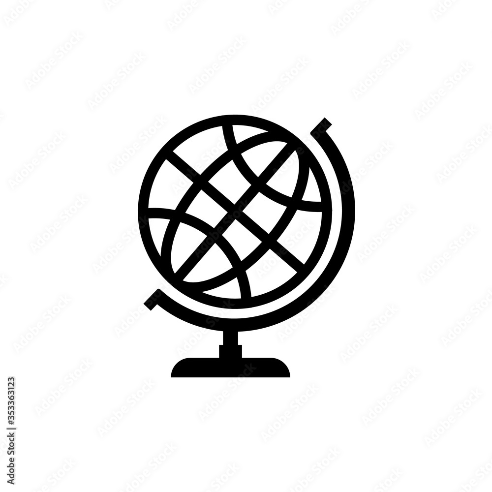 Geographical globe icon, isolated logo on a white background Geographical globe icon, isolated logo on a white background