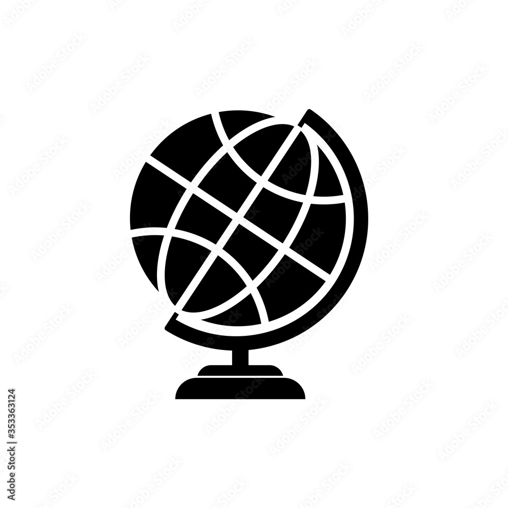 Geographical globe icon, isolated logo on a white background Geographical globe icon, isolated logo on a white background