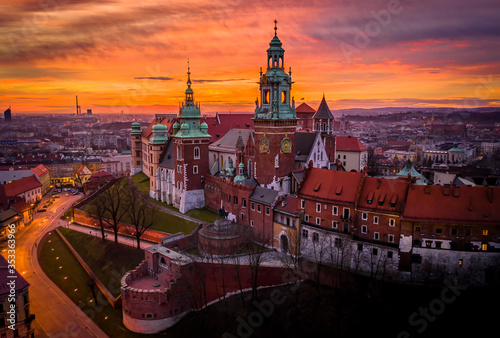 Wawel castle at dawn  Cracow  Poland