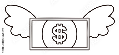 飛んでいくドル紙幣