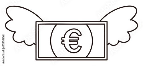 飛んでいくユーロ紙幣