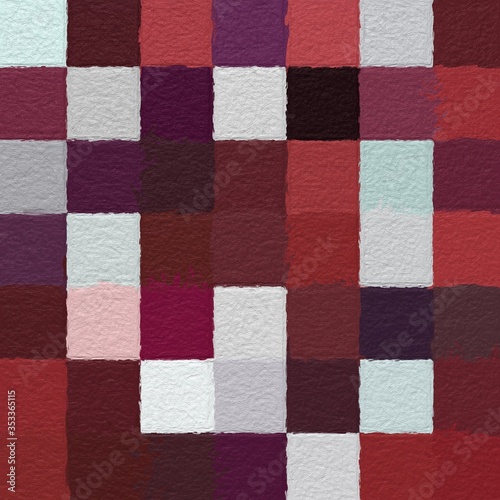 colorful abstract mosaic with a rough texture background. Sweet color square pattern background. Picture for creative wallpaper or design art work. Backdrop have copy space for text.