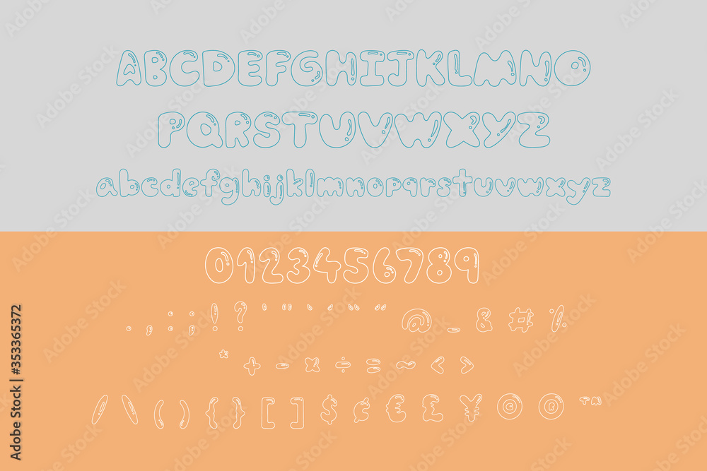 Fototapeta premium This set is alphabets A-Z, numeral and punctuation that you can use on your logos, social media, print etc.