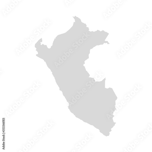 Peru vector country map. Machu picchu America peruvian background shape
