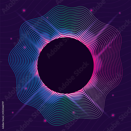 black waves sound purple background