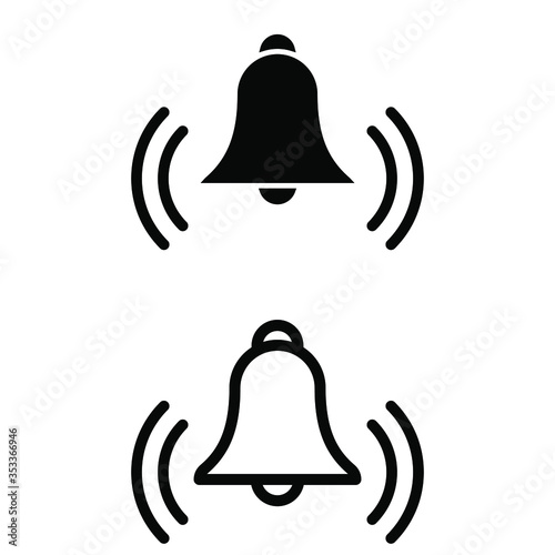 Bell linear vector icon. alarm illustration sign. alert symbol. doorbell logo.