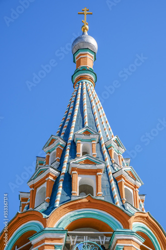 Bell bachna the Church of St. Gregory Neokesariysky in Dermizax. The temple is an architectural monument of the XVII century, located in the Yakimanka district, Moscow photo