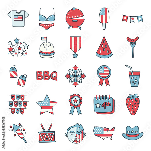 bundle of independence day usa icons