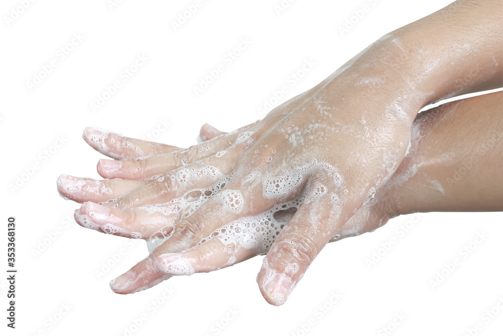 Fototapeta premium Palms, rub the back of the hand and fingers.