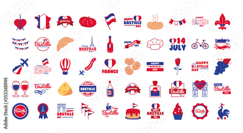 bundle of bastille day icons