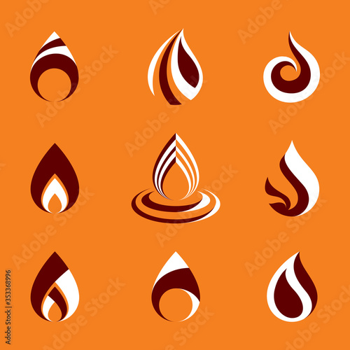 Collection of hot orange fi...