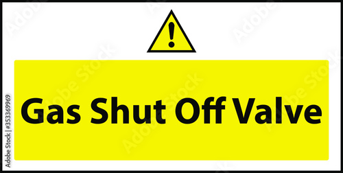 Gas shut off valve vector sign