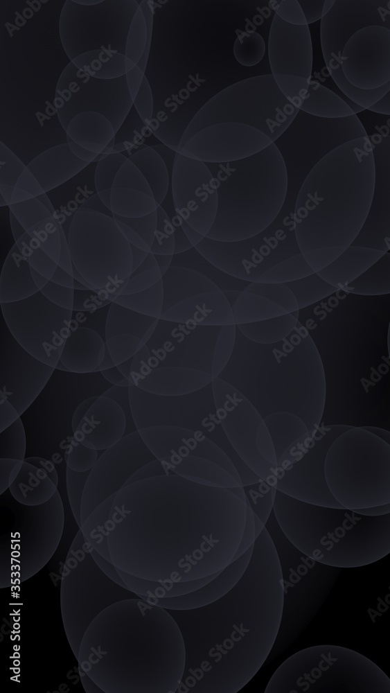Abstract black background. Backdrop with dark transparent bubbles. Vertical orientation. 3D illustration Abstract black background. Backdrop with dark transparent bubbles. Vertical orientation. 3D illustration
