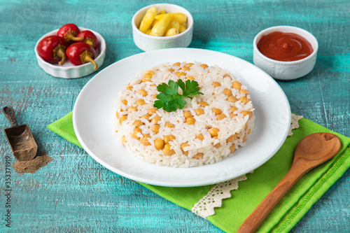 Photos of Turkey's Famous and Delicious Homemade Dishes for Hotel & Restaurant Orders and Menu and Internet and TV Advertising tavuk pilav chicken rice nohut pilav