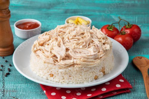 Photos of Turkey's Famous and Delicious Homemade Dishes for Hotel & Restaurant Orders and Menu and Internet and TV Advertising tavuk pilav chicken rice nohut pilav