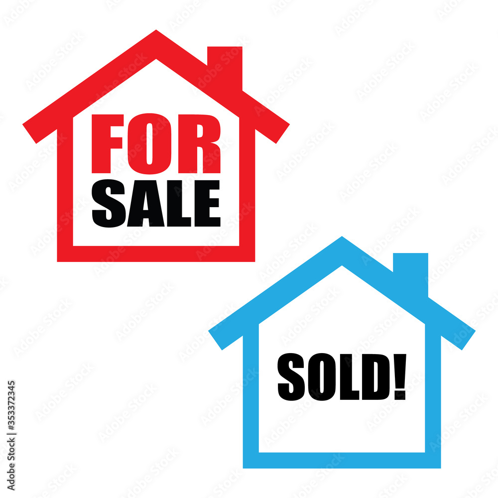 House For Sale and House Sold Labels