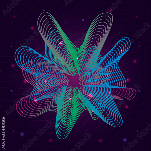 black waves sound blue background