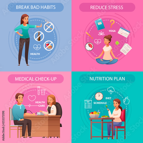 Healthy Lifestyle Cartoon  Concept