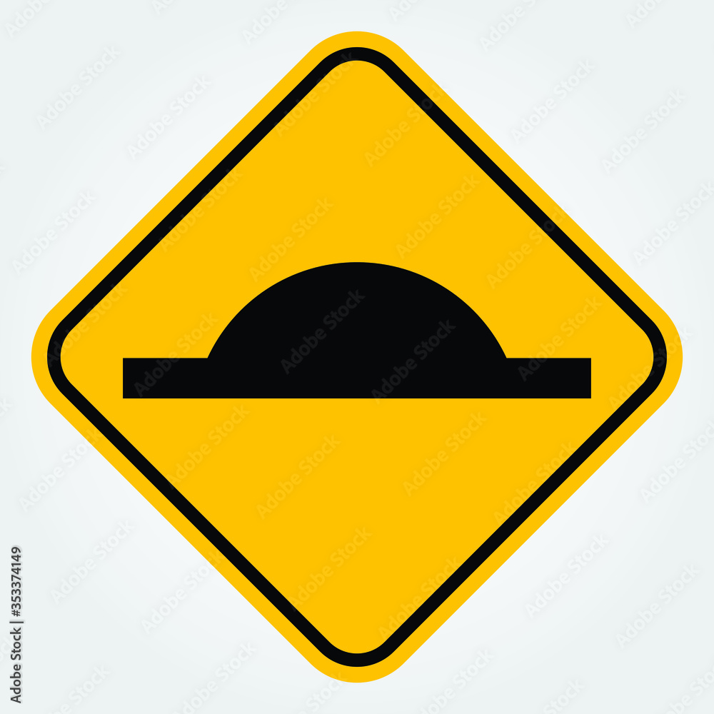 Speed bump traffic sign isolated on white background. Vector illustration. Speed bump traffic sign isolated on white background. Vector illustration.