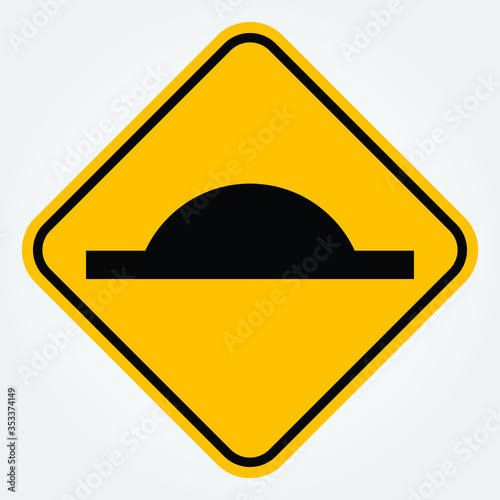 Speed bump traffic sign isolated on white background. Vector illustration.