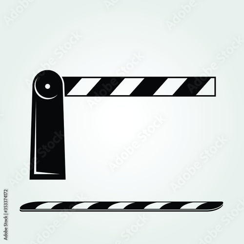 Automatic Boom barrier and Speed bump icon isolated on white background. Vector illustration.