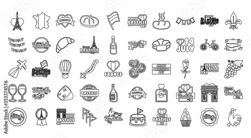 bundle of bastille day icons