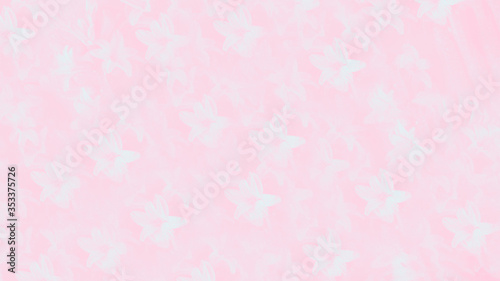 Light pink floral background with white hyacinth flowers pattern, 16:9 panoramic format