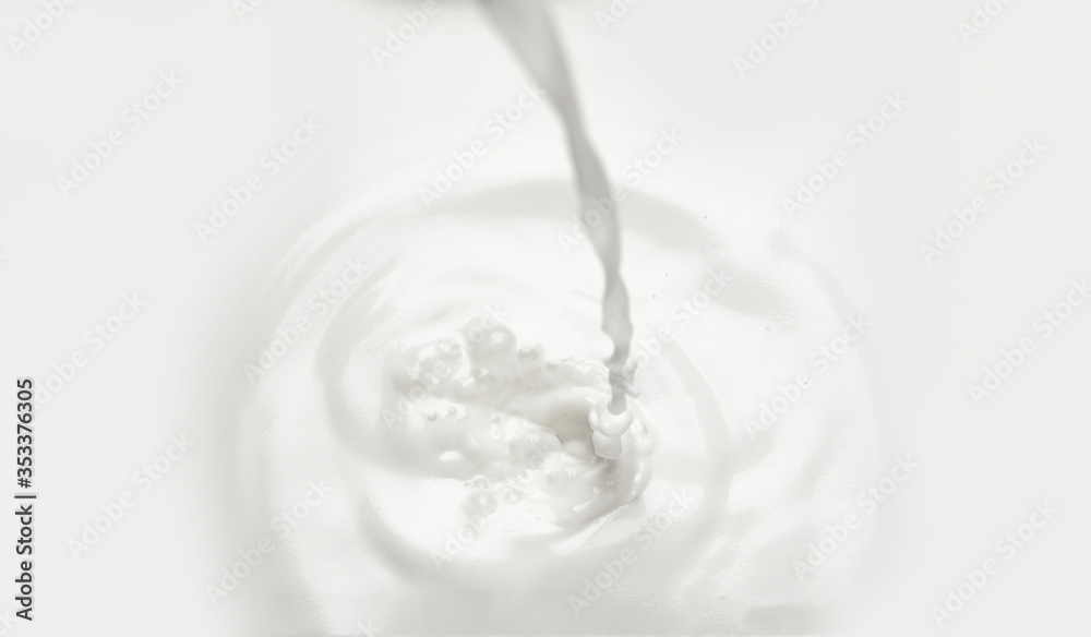 Pouring Fresh Milk - Top View Pouring Fresh Milk - Top View