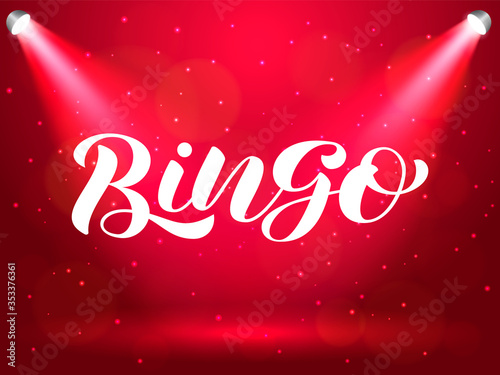 Vector stock illustration. Bingo brush lettering for banner or card.