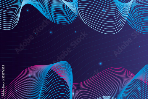 black waves sound blue background