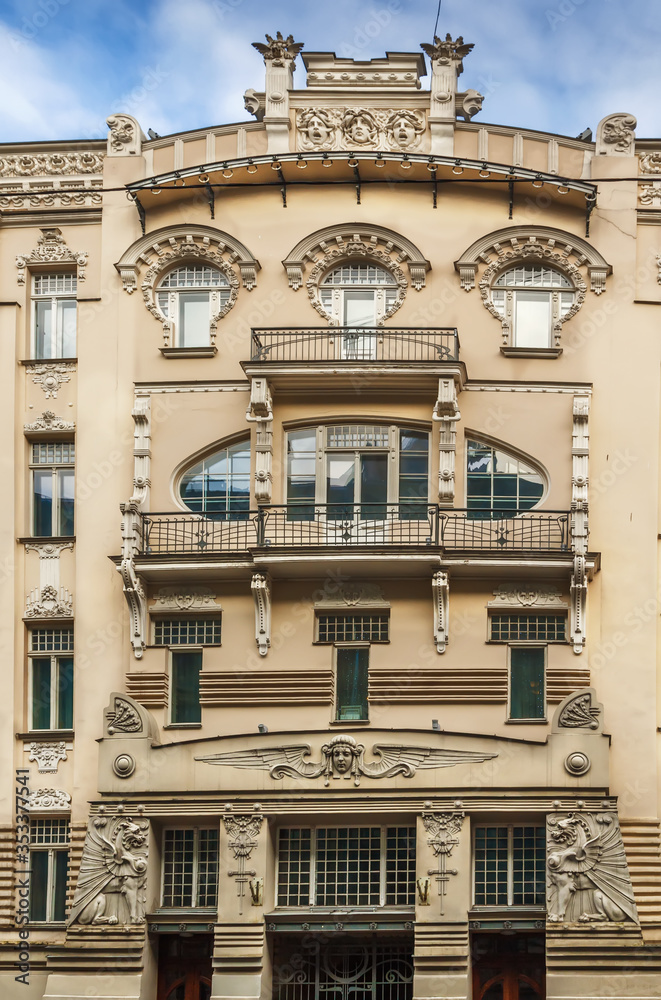 Obraz premium Building in Art Nouveau style, Riga, Latvia