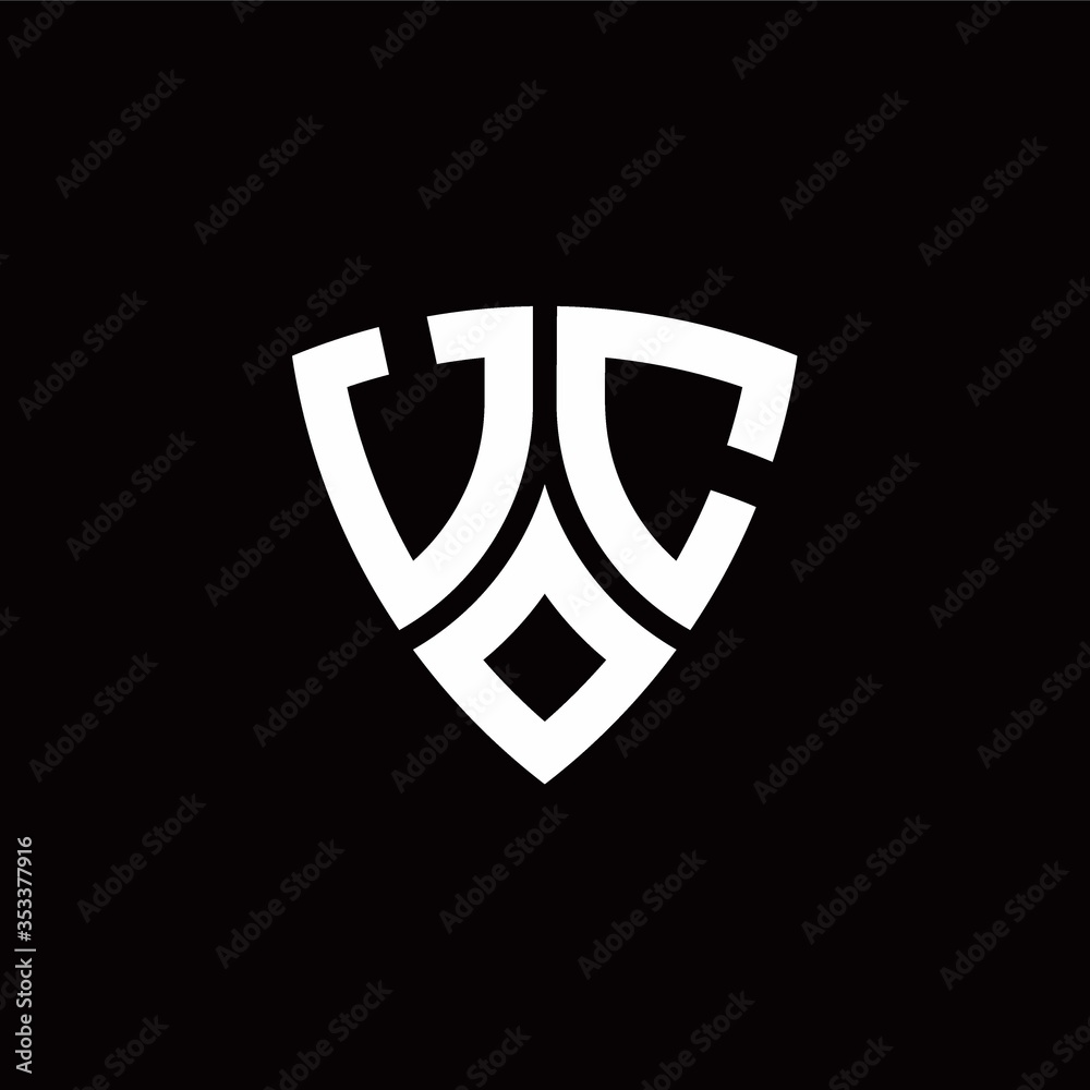UC monogram logo with modern shield style design template UC monogram logo with modern shield style design template