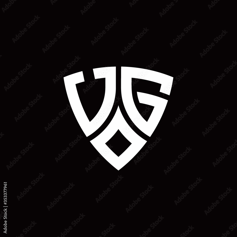 UG monogram logo with modern shield style design template UG monogram logo with modern shield style design template