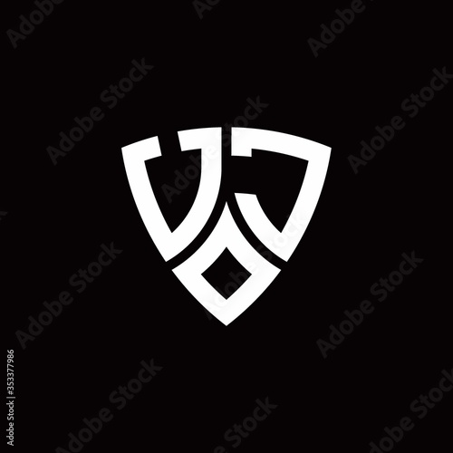 Free Download UJ monogram logo with modern shield style design template - GFXLoad