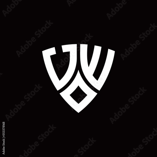 Free Download UW monogram logo with modern shield style design template - GFXLoad