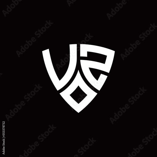 Free Download VZ monogram logo with modern shield style design template - GFXLoad