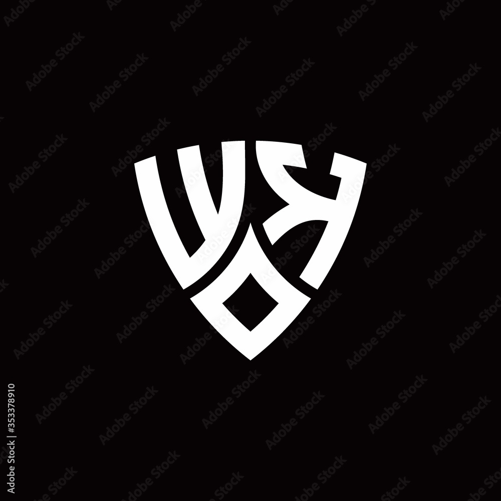 WK monogram logo with modern shield style design template WK monogram logo with modern shield style design template