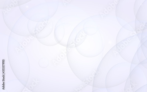 Abstract white background. Backdrop with light transparent bubbles. 3D illustration