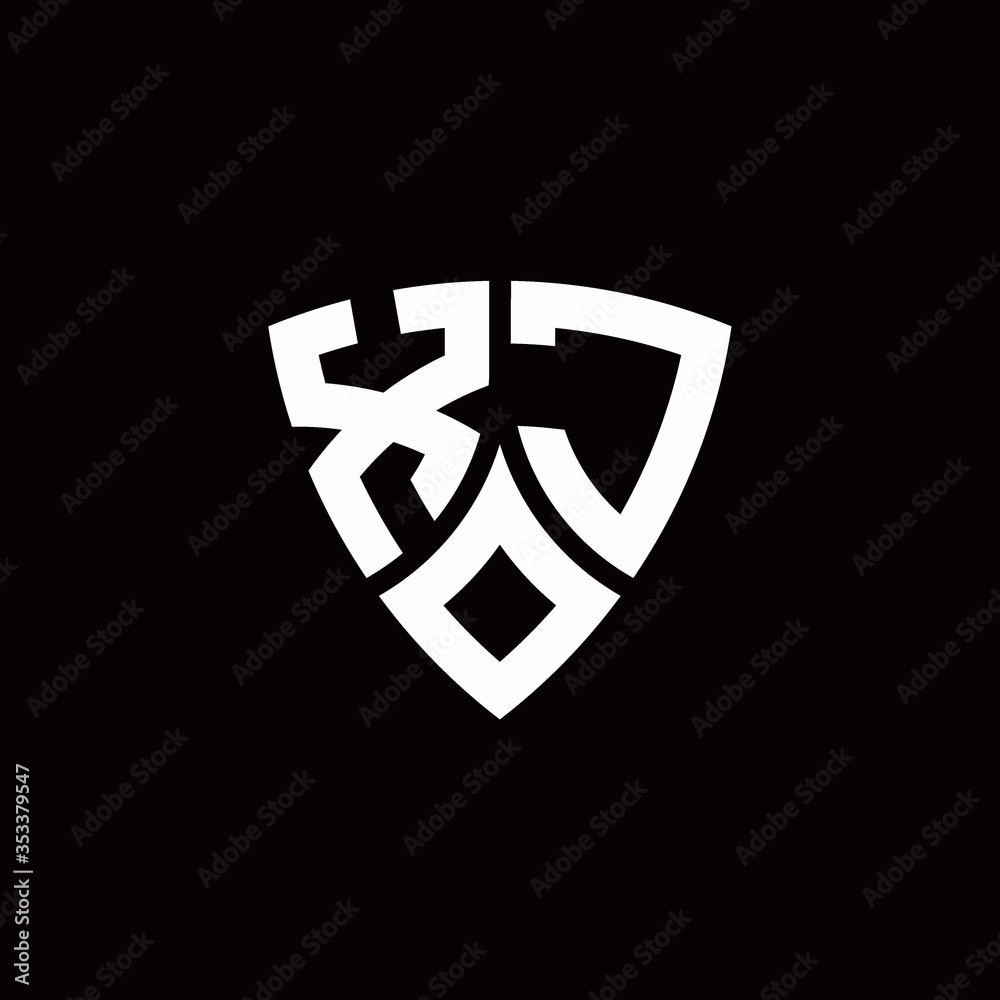 XJ monogram logo with modern shield style design template XJ monogram logo with modern shield style design template
