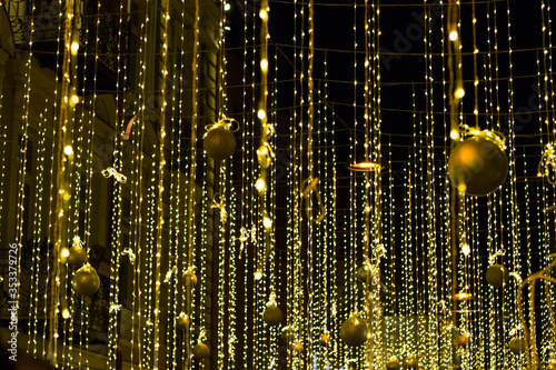 Christmas ornaments and lighting in the street