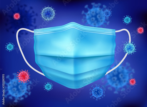 Individual Protective Medial Masks Coronavirus Realistic Composition