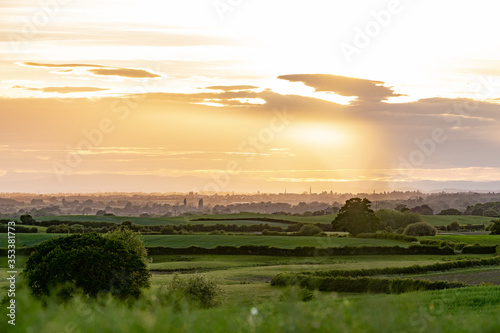 Shrewsbury On The Horizon During Sunset