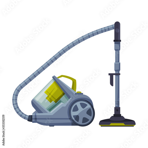 Vacuum Cleaner, House Cleaning Equipment Flat Style Vector Illustration on White Background