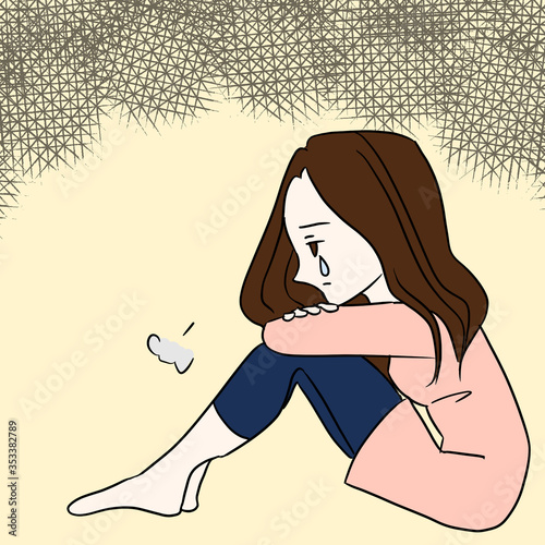 うつ／鬱／女性／イラスト