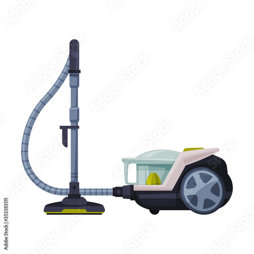 Vacuum Cleaner, House Cleaning Device Flat Style Vector Illustration on White Background