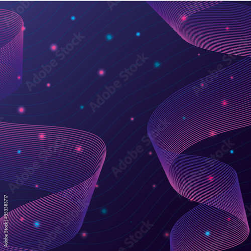 black waves sound purple background