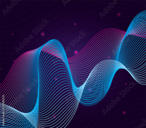 black waves sound purple background