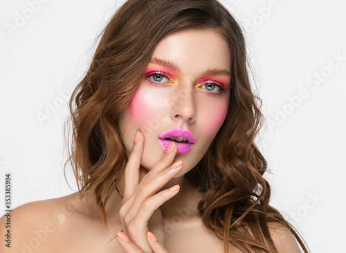 Woman color make up beautyfashion face portrait

 photo